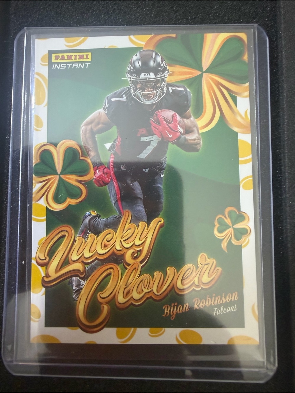 Panini Lucky Clover Bijan Robinson Football Trading Card - NFL TCG with Case